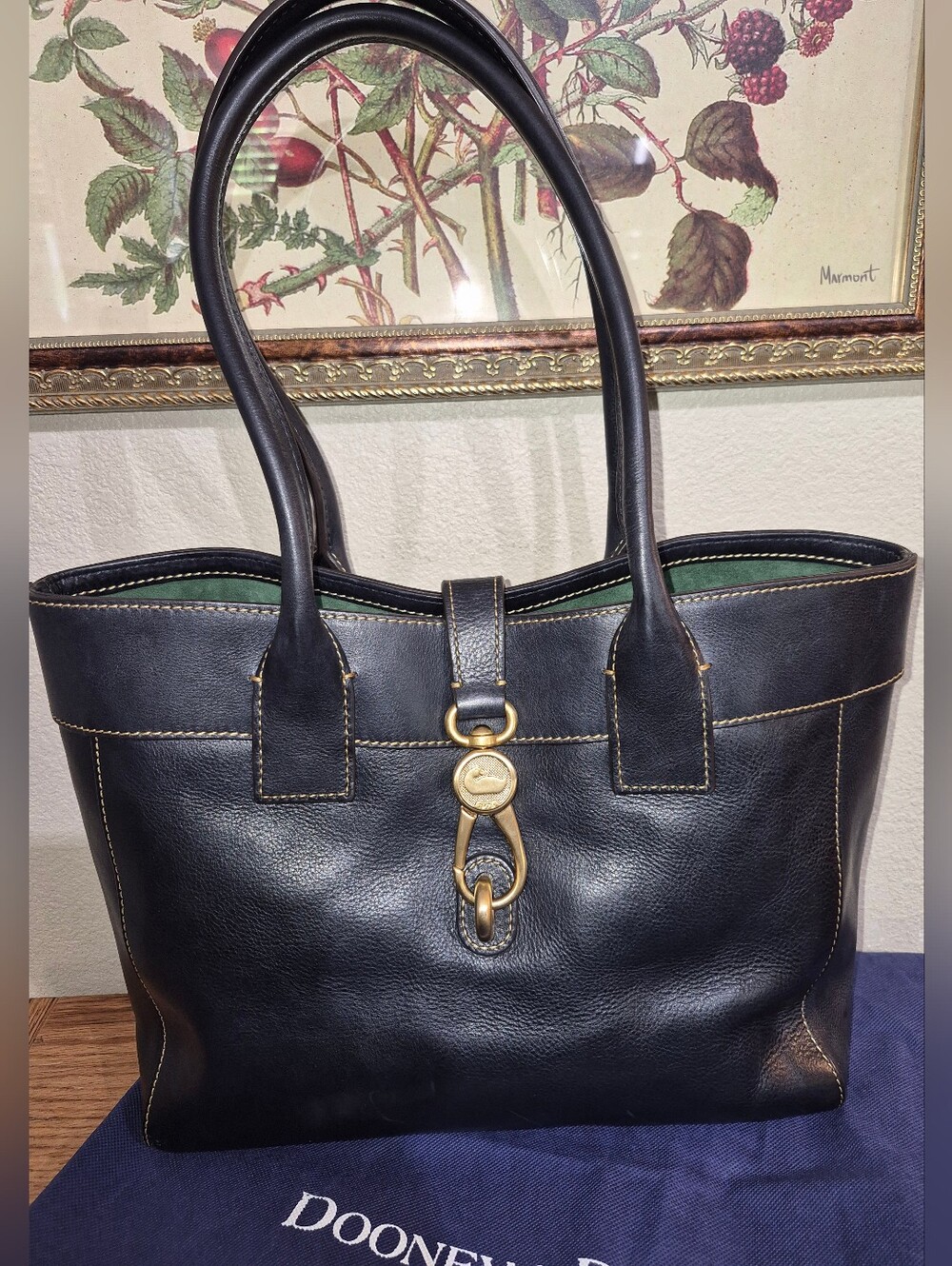 Dooney & Bourke Florentine Amelie Tote in Black, W/ Duster, J16136855